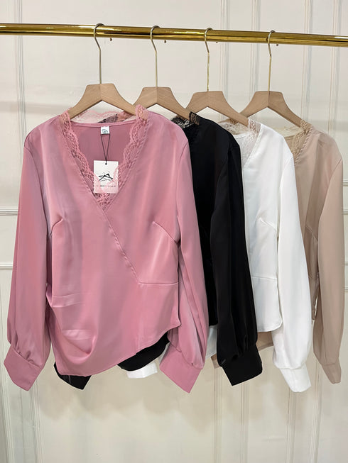 High Quality Lacey V-Neck Korean Tops